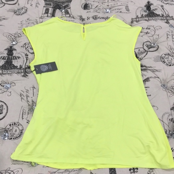 Vince Camuto Side Tie Ruched Stretch Crepe Top - Picture 3 of 4